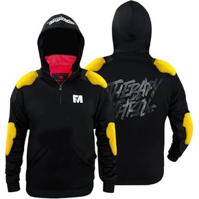 Mens CE Approved Motorcycle Armor Hoodie with Kevlar Lining, Removable CE Level 2 Armor, Triple-Reinforced, Reflective Graphics, All-Season Motorcycle Jacket for Men Black