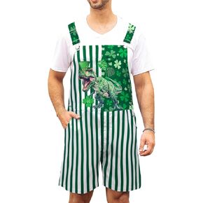 Mens American Flag Overalls Shorts Romper Casual 4th of July Workout Jumpsuit