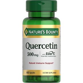 Nature's Bounty Quercetin, Immune Support, 500mg, with Vitamin C, Rose HIPS, & Rutin, 60 Count