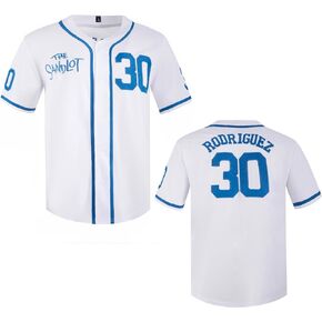 The Sandlot Benny Jersey Men للبيسبول Jersey The Jet Rodriguez #30 Movie Titched 90s Retro Baseball Shirt