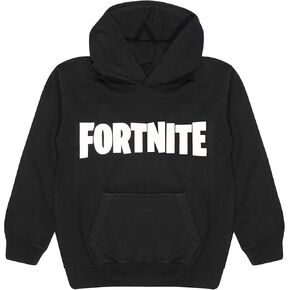 FORTNITE Text Logo Pullover Hoodie, Youth, Black, Official Merchandise