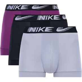 Nike Men's Dri-FIT Essential 3-pack Microfiber 4-Inch Boxer Trunks - Viotech/Wolf Grey/Black, Large