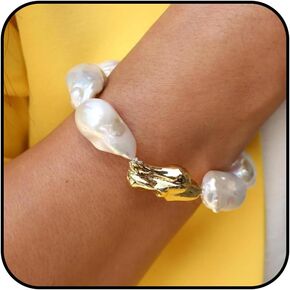 Harry and Henry Baroque Pearl Bracelet for Women Elegant Irregular Pearls Bracelets Adjustable Boho Jewelry Gift for Her Birthday Wedding Jewelry Gifts