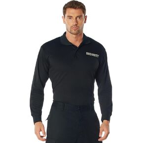 Rothco Moisture Wicking Long Sleeve Security Polo, Black - XL