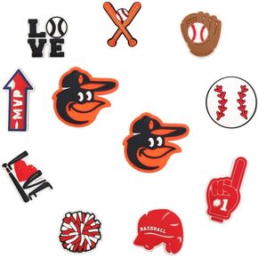 Design for Orioles DIY Shoe Decoration Charms 11Pack for Unisex-Adult Teens