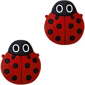 Ladybug Shoe Charms - Cute Animal Decoration Charms Gift for Boys Kids Teens and Adults - Set of 2