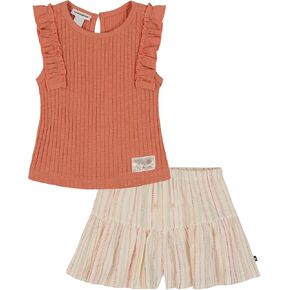 Lucky Brand Girls 2pc مجموعة قصيرة