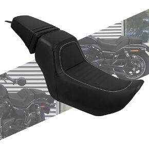 Motorcycle Front Driver Rider Seat Rear Passenger Pillion Seat Cushion Leather One-Piece Seat Fit For Harley Nightster RH975 RH975S 2022-up (Black Stitching) in Kuwait
