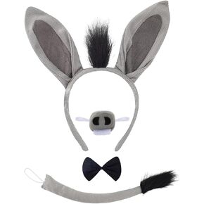 Bear/Cheetah/Cow/Donkey/Elephant/Pig Costume Set, Costume Accessories for Birthday/Halloween/Cosplay/Party Decoration