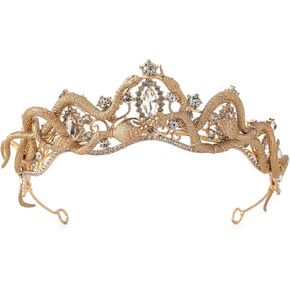Medusa Snake Crown for Wemen - Meduza Greek Goddess Cosplay Headband Royal Gemstone Gothic Queen Halloween Headwear