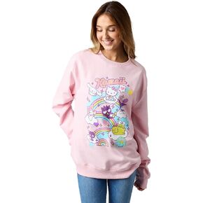 Hello Kitty & Friends Riding Rainbow Women's Cradle Pink Crew Neck Long Sleeve Sweatshirt in Kuwait
