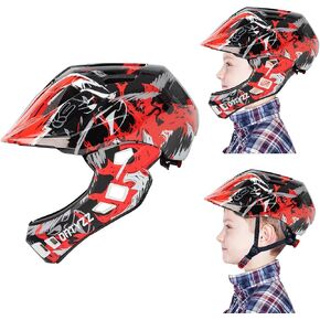 خوذة دراجة للأطفال من ONTYZZ، خوذة أمان كاملة للوجه قابلة للتعديل للأطفال، خفيفة الوزن للأطفال الصغار، خوذة دراجة كاملة للتزلج وركوب الدراجات للأطفال in Kuwait