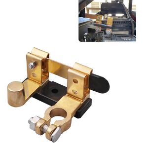 1 PC Automobile Power Cutoff Switch, 12V-48V Side Post Blade Modified Negative Switch Accessories, Pure Copper Vertical Shut-Off Isolator, Universal for Most Cars Trucks and Vans (Gold)