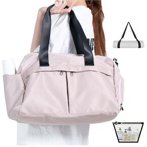 Small Gym Bag 3.0 Durable Designed Duffel Bag with Shoe Compartment Including 2 Detachable Wet-Compartment WoMen & Men (Black)