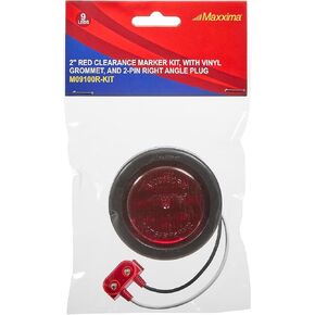 Maxxima M09100R-KIT 2" Round P2/P3 Clearance Marker Red Kit with Grommet & Pigtail Plug