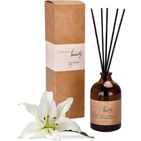 Tranquil Beauty Reed Diffuser, 3.38oz - Ideal for Home, Office, Living Room, Bathroom - Essential Oil Home Scent Diffusers for Aromatherapy - Farmhouse Rustic Decor - Room Aroma Freshener - Gift Set