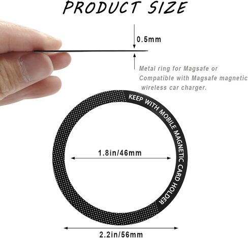 12 Pcs Magnetic Wireless Charging Metal Ring with Sticker, 2 Styles, Universal Ultra Thin Notched and Round Ring Conversion Kit Compatible with MagSafe iPhone 13 12 Pro Mini Max Galaxy S21, 3 Colors in Kuwait