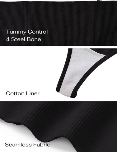 REORIA Women's Mid Waist Tummy Control Thong Shapewear Shaping Seamless Body Shaper Underwear Panties in Saudi Arabia