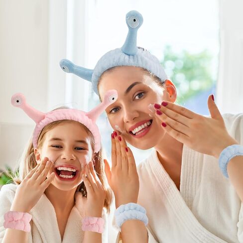 Supoo 9 PCS Skincare Beadbands Snail Spa Beadband and Wristband Set Alien Bealch Beink Wash Washbands Chem Makeup Hairband Band for Wash Wash Wrap Head Plank in Kuwait