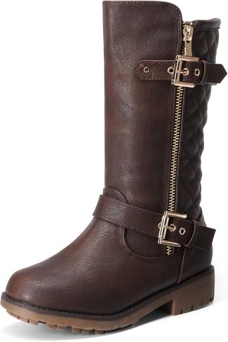 DREAM PAIRS Girls Knee High Winter Motorcycle Riding Boots in Kuwait