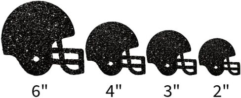 Generic 6"" Glitter Helmet Cut- Outs Die Cuts Tags Toppers Table Scatter Confetti homecoming mum (Black - 4 Count) in Saudi Arabia