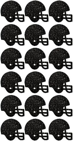 Generic 6"" Glitter Helmet Cut- Outs Die Cuts Tags Toppers Table Scatter Confetti homecoming mum (Black - 4 Count) in Saudi Arabia