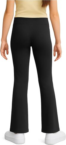 Beat Street Girls Flare Leggings - 3 Pack Athletic Kids Fold Over Waist Bell Bottom Pants for Yoga, Dance - Made in USA in Kuwait