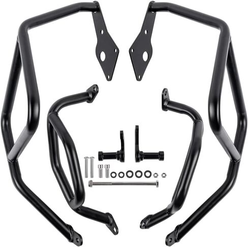 Motorcycle Engine Guard Crash Bar for Honda NX400 NX500 NX 400 500 2024 2025 Bumper Extension Body Frame Guard Steel Highway Falling Protection Set (Upper+Lower) in Kuwait