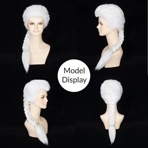Miss U Hair Women Princess Blonde Braided Wig with Snowflake Hairpin Halloween Cosplay Costume Wig in Kuwait