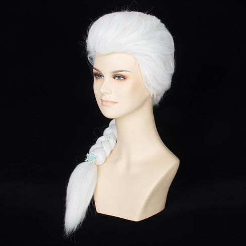 Miss U Hair Women Princess Blonde Braided Wig with Snowflake Hairpin Halloween Cosplay Costume Wig in Kuwait
