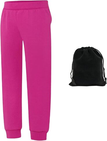 Hanes EcoSmart Girls' Jogger Sweatpants, 50% Cotton 50% Polyester, Soft Fleece, Elastic Waistband, Tagless Comfort, W/Pouch in Saudi Arabia