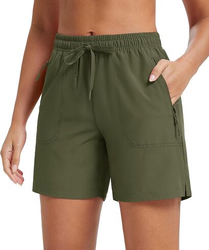 MAGCOMSEN Women's 5" Hiking Shorts UPF 50+ Quick Dry Lightweight Athletic Running Golf Summer Casual Shorts with Pockets in Saudi Arabia