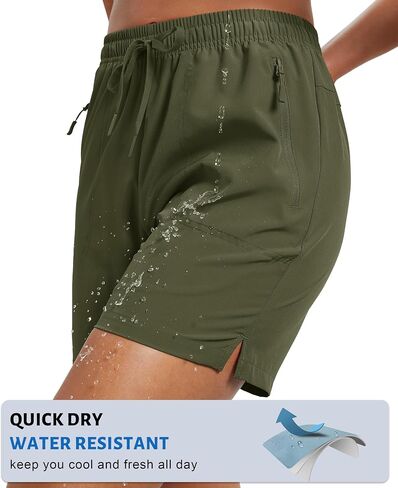 MAGCOMSEN Women's 5" Hiking Shorts UPF 50+ Quick Dry Lightweight Athletic Running Golf Summer Casual Shorts with Pockets in Saudi Arabia