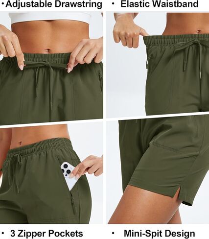 MAGCOMSEN Women's 5" Hiking Shorts UPF 50+ Quick Dry Lightweight Athletic Running Golf Summer Casual Shorts with Pockets in Saudi Arabia