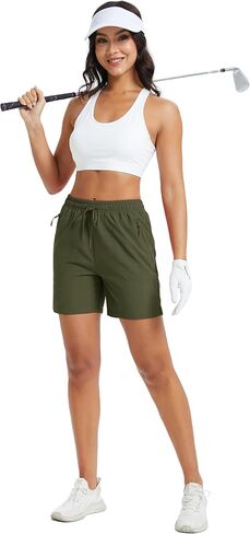 MAGCOMSEN Women's 5" Hiking Shorts UPF 50+ Quick Dry Lightweight Athletic Running Golf Summer Casual Shorts with Pockets in Saudi Arabia