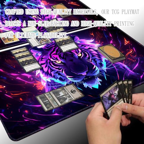 SIXTORE Premium Board Game 14x24in TCG Playmat Compatible for OCG CCG RPG MTG Playmats,Mousepad Desk Mats(Ice and Fire) in Kuwait