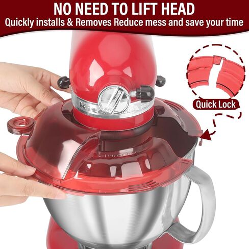 درع صب لرأس إمالة KitchenAid 4.5-5QT من الفولاذ المقاوم للصدأ (فقط)، درع صب آمن، واقي من الرش لخلاطات حامل مساعد المطبخ، ملحقات وإكسسوارات أدوات المطبخ in Kuwait