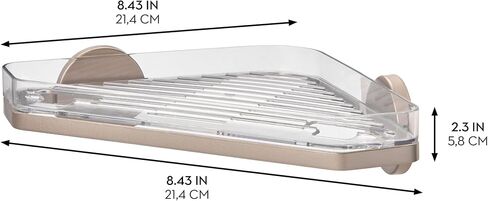 iDesign Self-Adhesive Razor Holder SA Shower, Corner Shelf, Matte Satin in Saudi Arabia
