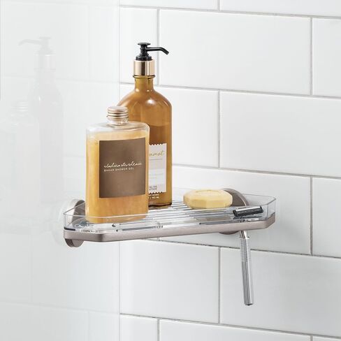 iDesign Self-Adhesive Razor Holder SA Shower, Corner Shelf, Matte Satin in Saudi Arabia