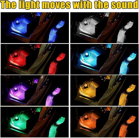 LED LED LED الأضواء الداخلية ، RBG 48 LED MULLOLOR MUSIC MUSION STRIP LIGHT مع التحكم عن بعد ، مجموعة مصباح الإضاءة المقاومة للماء تحت اندفاعة مع شاحن ، إكسسوارات السيارات (ولاعة السجائر) in Kuwait