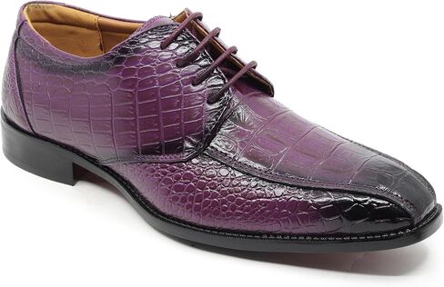 تمساح التمساح للرجال طباعة Oxford Fashion Lace Up Dress Shoe Croco-03 in Kuwait