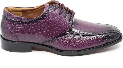 تمساح التمساح للرجال طباعة Oxford Fashion Lace Up Dress Shoe Croco-03 in Kuwait