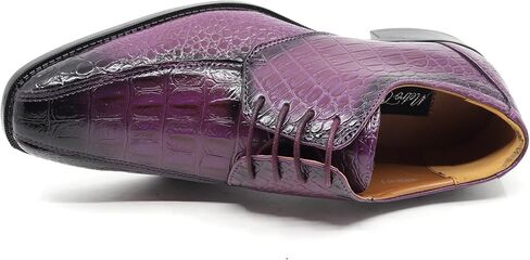 تمساح التمساح للرجال طباعة Oxford Fashion Lace Up Dress Shoe Croco-03 in Kuwait