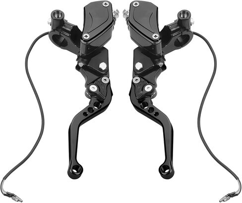Universal Motorcycle Brake Clutch Pump Lever with Dual Hydraulic Master Cylinder Reservoir Set Left & Right CNC Suitable for 50-300cc Motorcycles with 7/8" 22mm Handlebars in Saudi Arabia