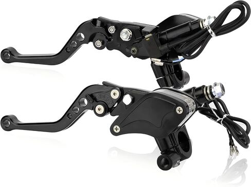 Universal Motorcycle Brake Clutch Pump Lever with Dual Hydraulic Master Cylinder Reservoir Set Left & Right CNC Suitable for 50-300cc Motorcycles with 7/8" 22mm Handlebars in Saudi Arabia