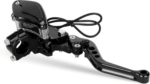 Universal Motorcycle Brake Clutch Pump Lever with Dual Hydraulic Master Cylinder Reservoir Set Left & Right CNC Suitable for 50-300cc Motorcycles with 7/8" 22mm Handlebars in Saudi Arabia