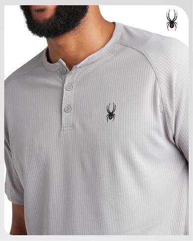 قمصان Spyder Mens - رطوبة الفتل القصيرة القمصان Henley للرجال - قميص رياضي سريع الجاف خفيفة الوزن (الأحجام: S -XL) in Saudi Arabia