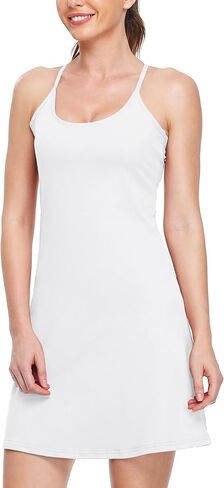 Willit Women's Exercise Dress Tennis Golf Workout Dress with Built-in Bra Yoga Athletic Dress with Pockets in Saudi Arabia
