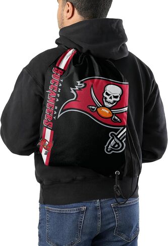 FOCO Atlanta Falcons NFL Alternate Color Big Logo Drawstring Backpack - Black in Saudi Arabia