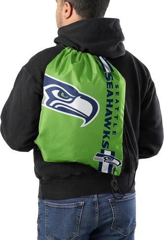 FOCO Atlanta Falcons NFL Alternate Color Big Logo Drawstring Backpack - Black in Saudi Arabia